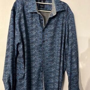 Marcella Men's Blue Patterned Shirt